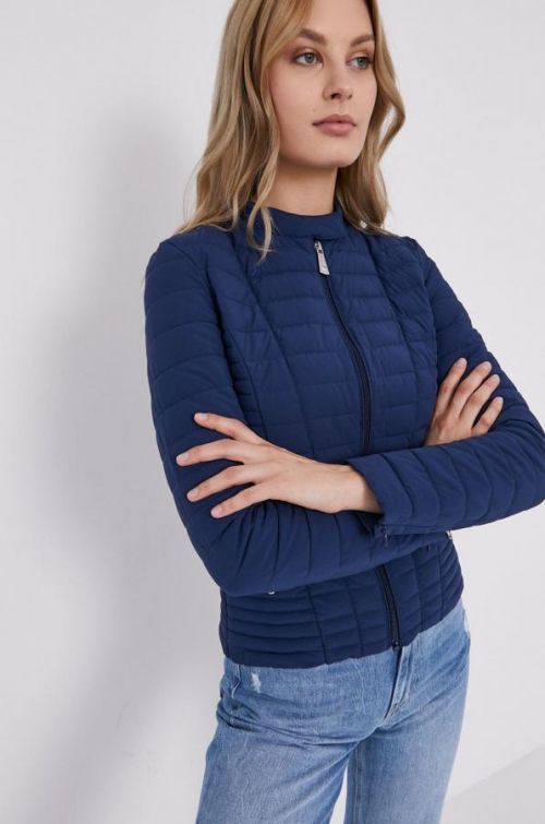 Bunda Guess dámska, tmavomodrá farba, prechodná