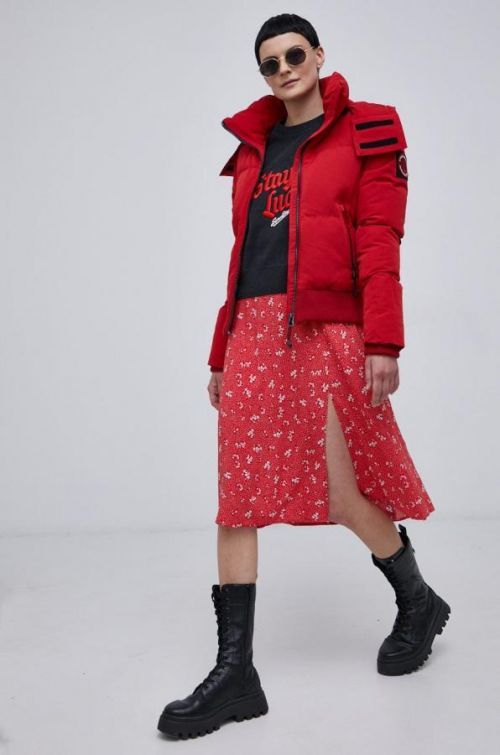 Bunda Superdry dámska, červená farba, zimná