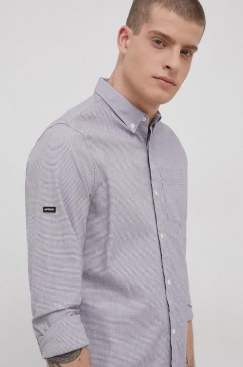 Bavlnená košeľa Superdry pánska, regular, s golierom button-down