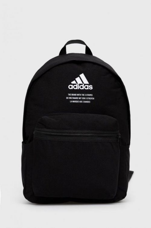 Ruksak adidas čierna farba, veľký, s potlačou