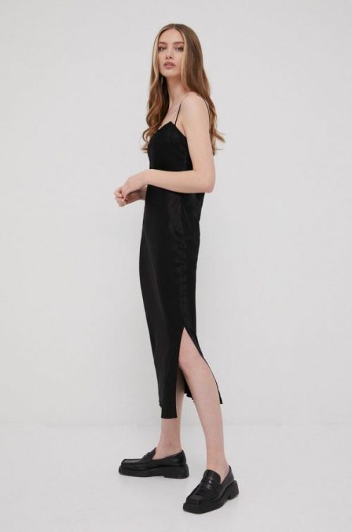 Šaty Hugo čierna farba, maxi, priliehavá