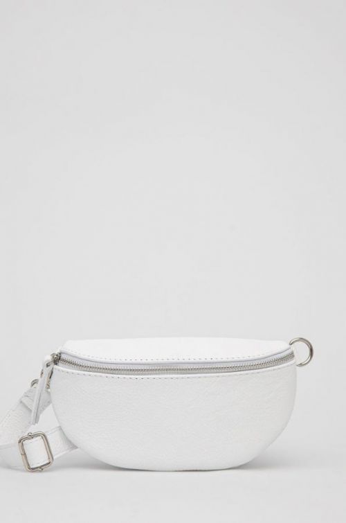 Kožená ľadvinka Answear Lab biela farba