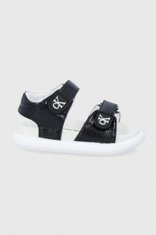 Detské sandále Calvin Klein Jeans čierna farba