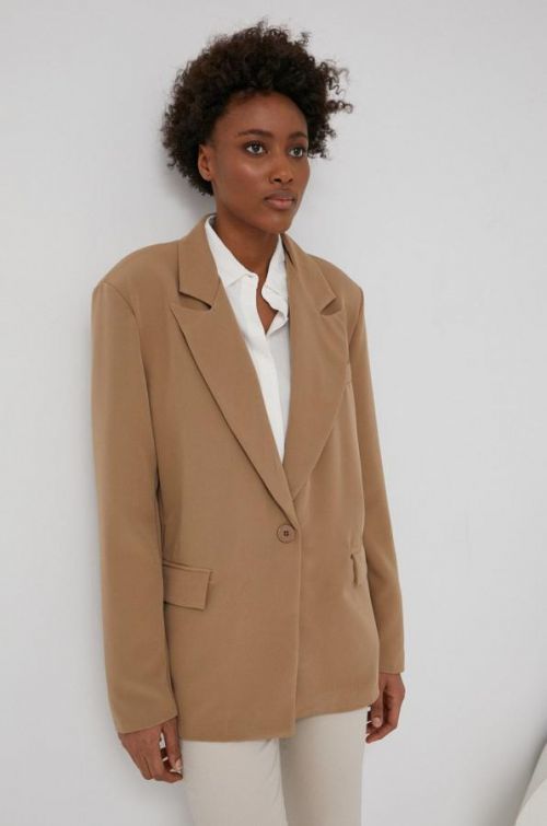 Sako Answear Lab béžová farba, jednoradová, jednofarebná
