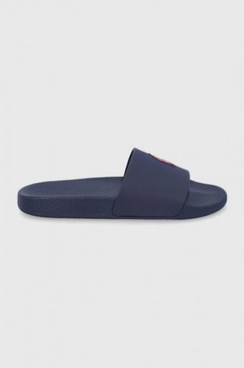 Šľapky Polo Ralph Lauren pánske, tmavomodrá farba