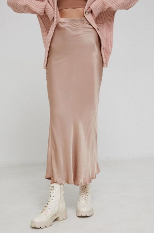 Sukňa Answear Lab béžová farba, maxi, áčkový strih