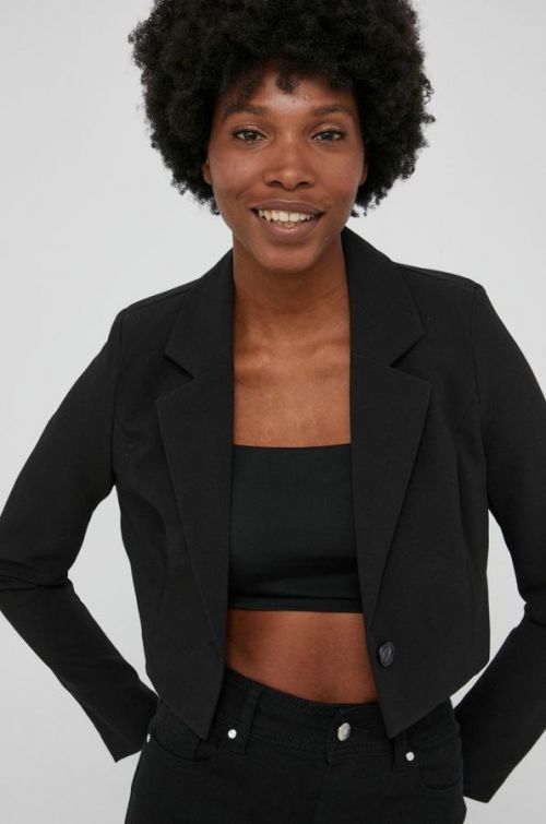 Sako Answear Lab čierna farba, jednoradová, jednofarebná