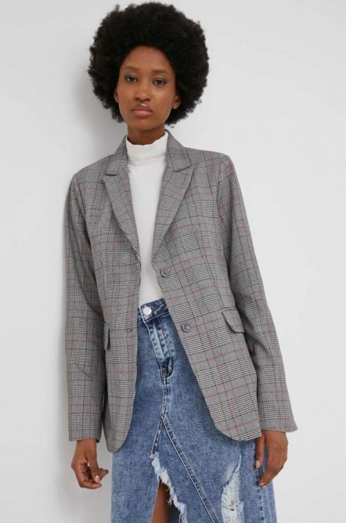 Sako Answear Lab čierna farba, jednoradová, vzorovaná