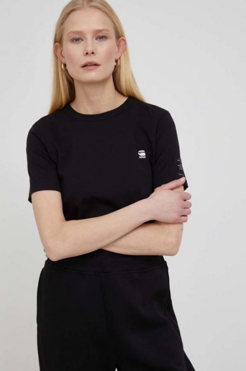 Bavlnené tričko G-Star Raw čierna farba,