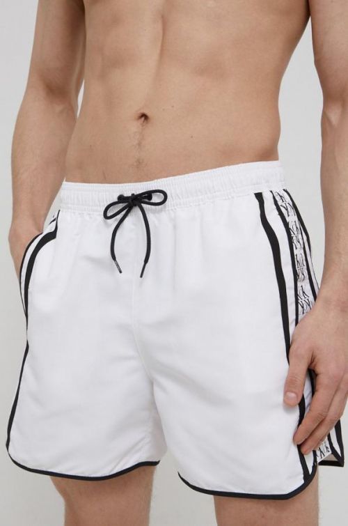 Plavkové šortky Calvin Klein biela farba