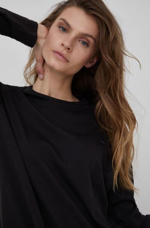 Bavlnené tričko s dlhým rukávom G-Star Raw čierna farba,