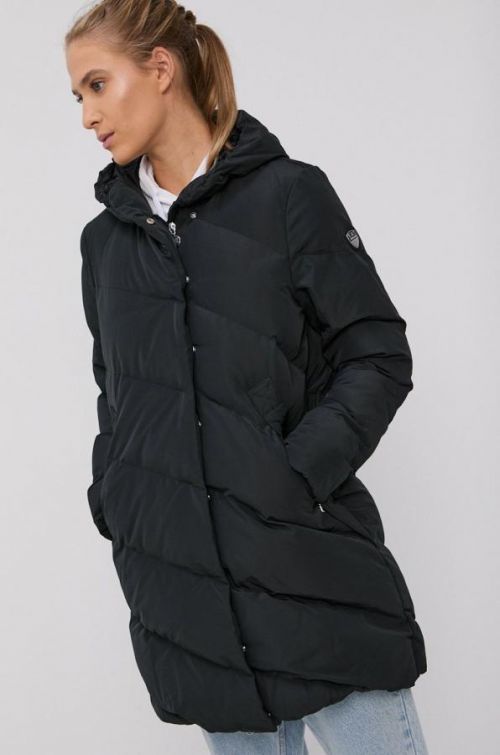 Bunda EA7 Emporio Armani dámska, čierna farba, zimná