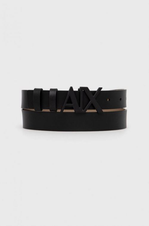Kožený opasok Armani Exchange dámsky, čierna farba