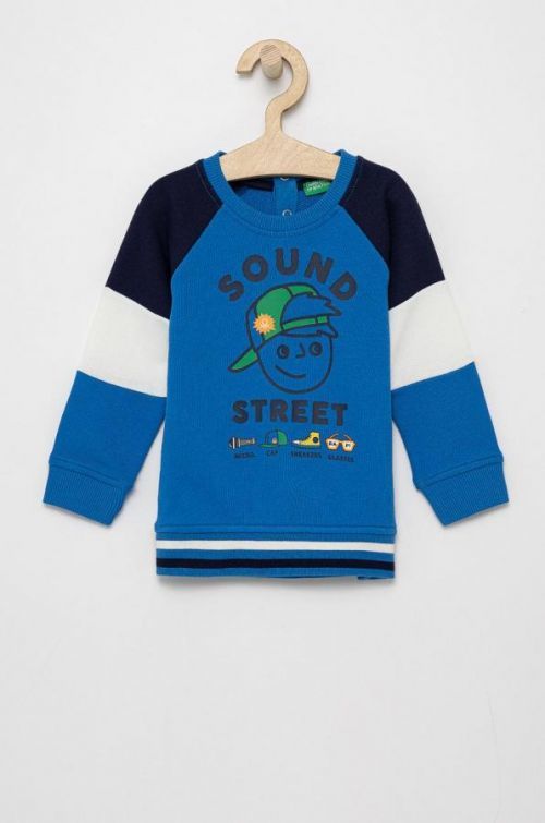 Detská bavlnená mikina United Colors of Benetton s potlačou