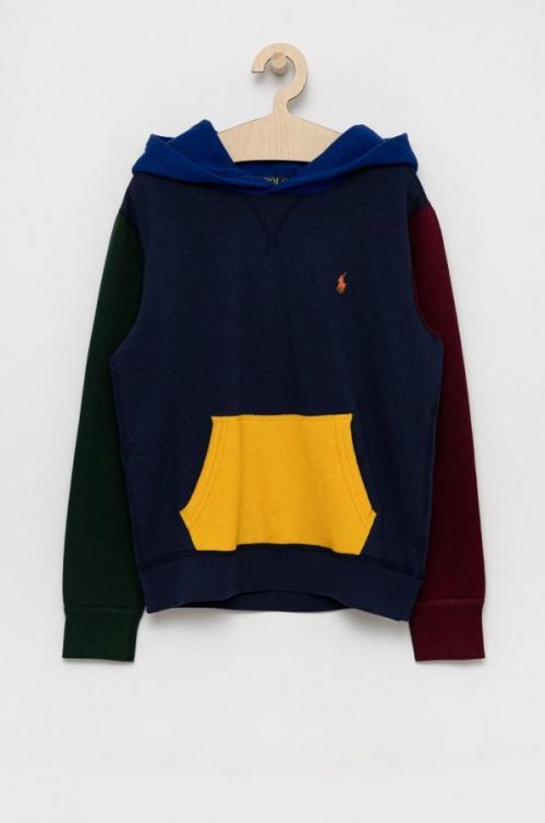 Detská mikina Polo Ralph Lauren tmavomodrá farba, jednofarebná