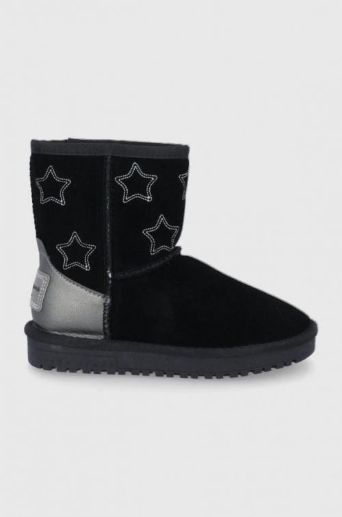 Detské semišové snehule Pepe Jeans čierna farba