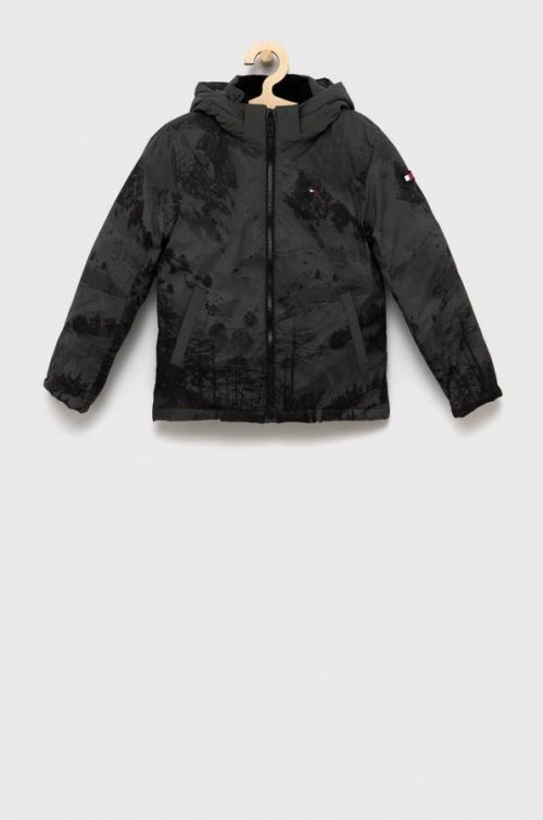 Detská bunda Tommy Hilfiger zelená farba