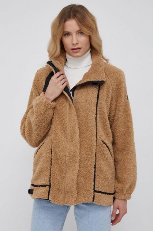 Bunda Dkny dámska, béžová farba, prechodná