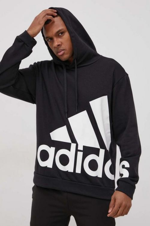 Mikina adidas pánska, čierna farba, s potlačou