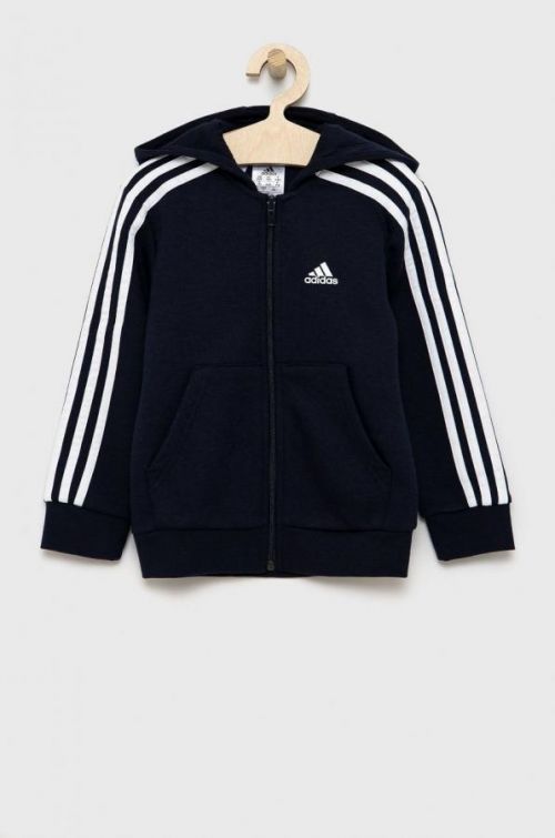 Detská mikina adidas Performance tmavomodrá farba, s nášivkou