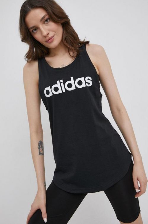 Bavlnený top adidas čierna farba,