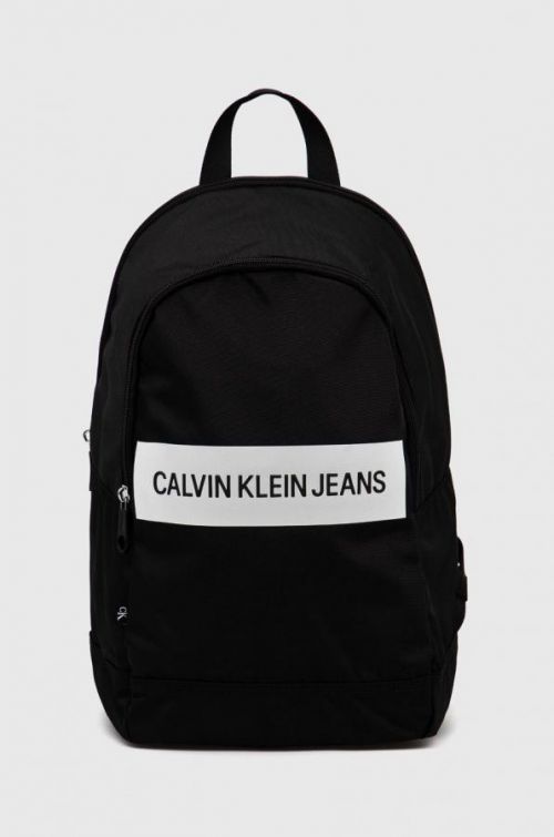 Ruksak Calvin Klein Jeans pánsky, čierna farba, veľký, s potlačou