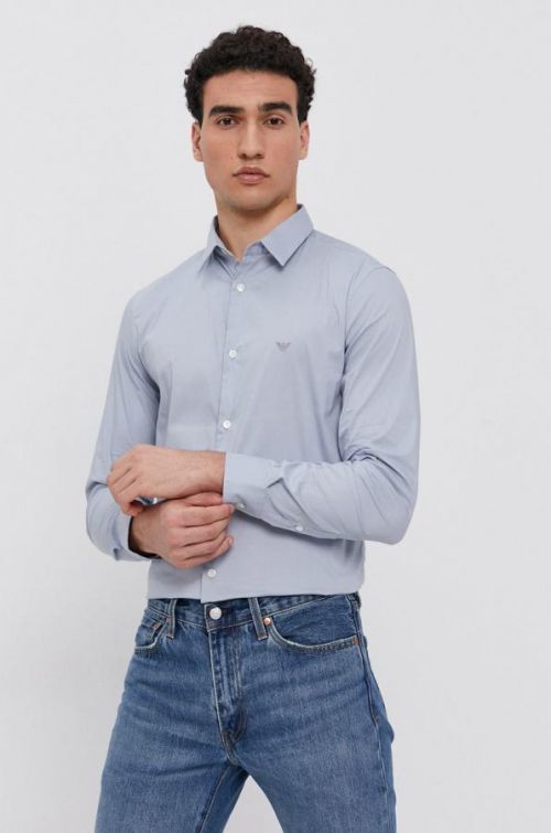 Košeľa Emporio Armani pánska, regular, s klasickým golierom