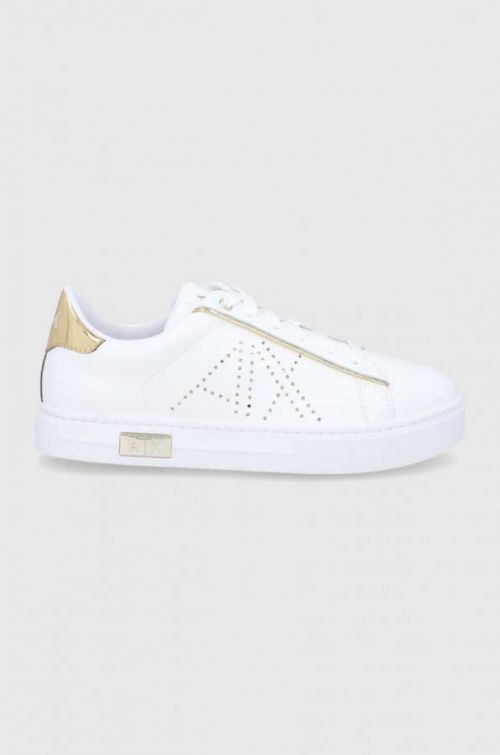 Kožená obuv Armani Exchange biela farba,