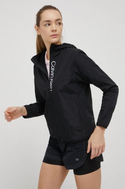 Športová bunda Calvin Klein Performance čierna farba, prechodná,