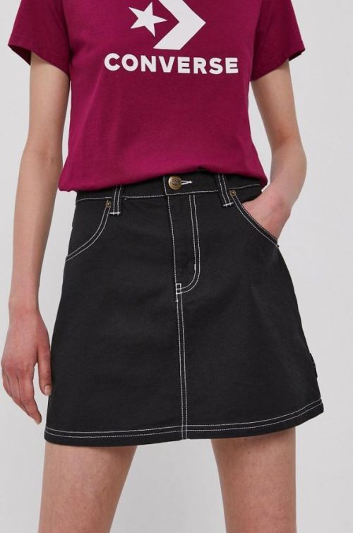 Sukňa Dickies čierna farba, mini, áčkový strih