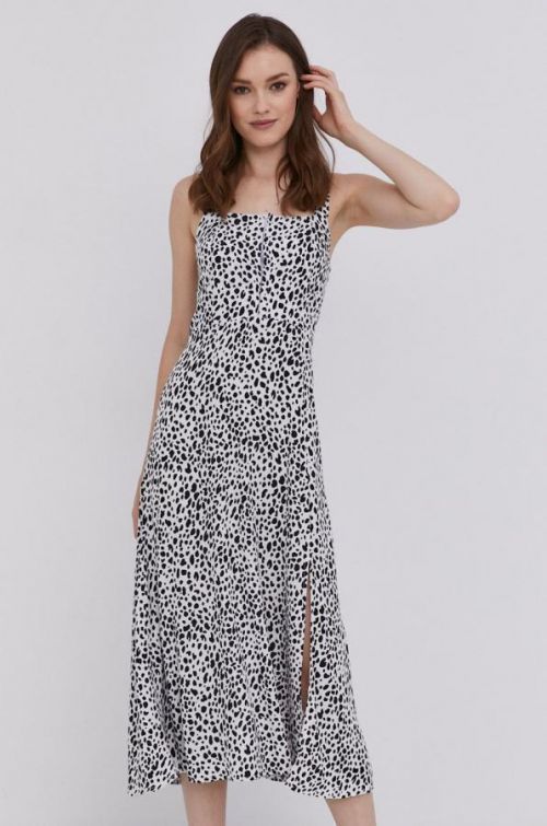 Šaty Answear Lab biela farba, midi, áčkový strih