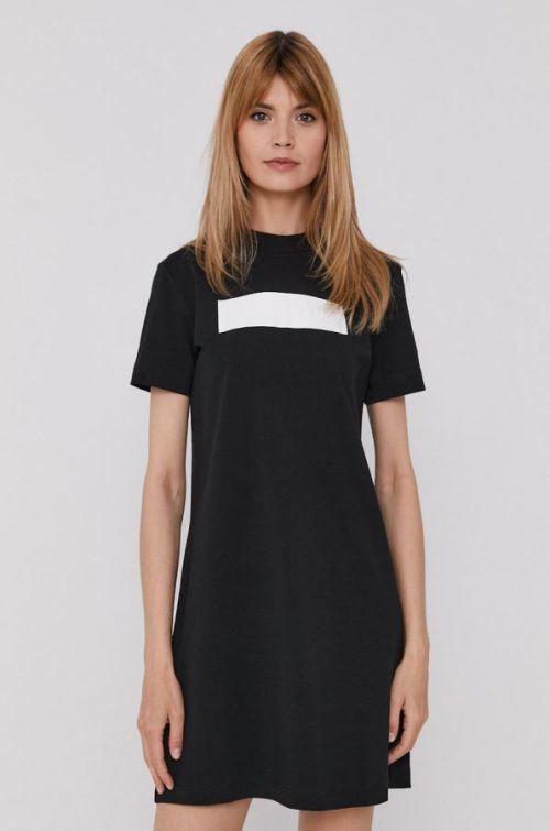 Šaty Calvin Klein Jeans čierna farba, mini, áčkový strih