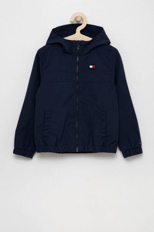 Detská bunda Tommy Hilfiger tmavomodrá farba