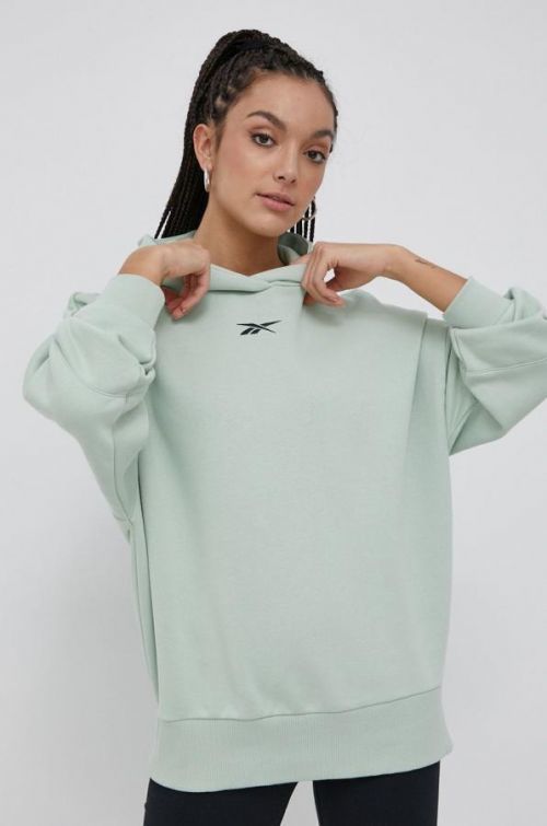 Mikina Reebok dámska, zelená farba, jednofarebná