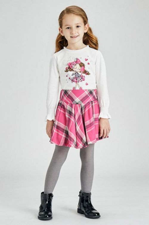 Dievčenská sukňa Mayoral ružová farba, mini, áčkový strih