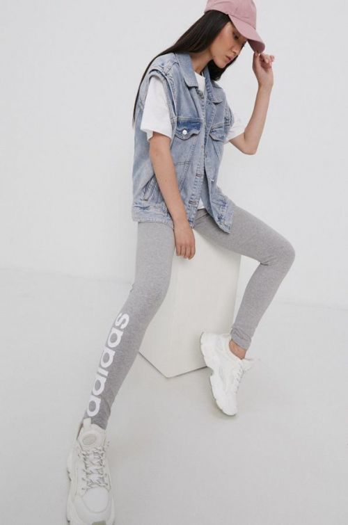 Legíny adidas dámske, šedá farba, melanžové