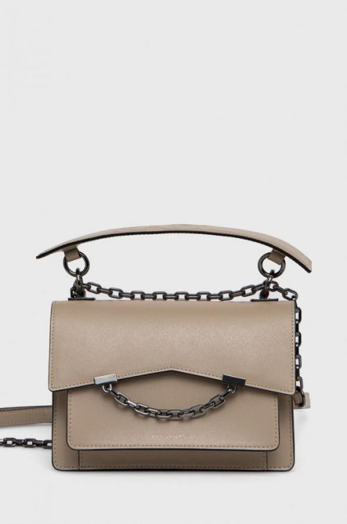 Kožená kabelka Karl Lagerfeld béžová farba