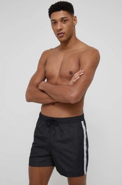 Plavkové šortky Calvin Klein čierna farba