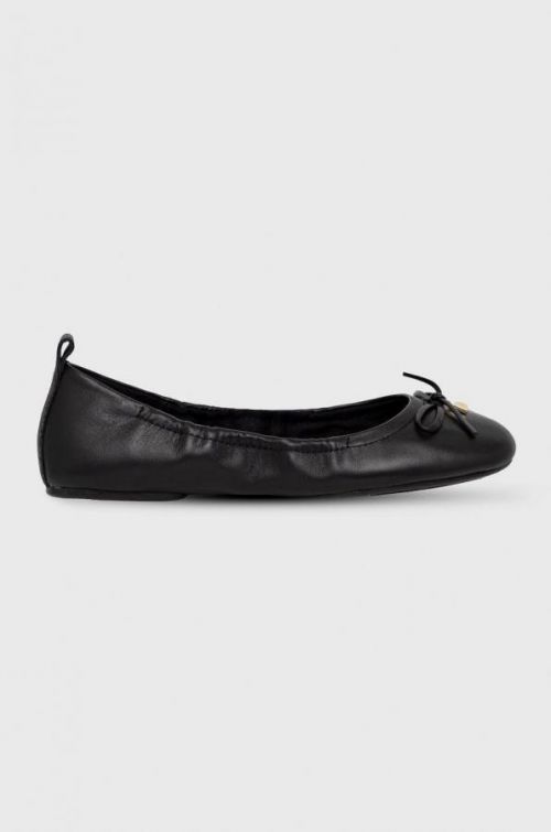 Kožené balerínky MICHAEL Michael Kors Juliette Flat čierna farba,