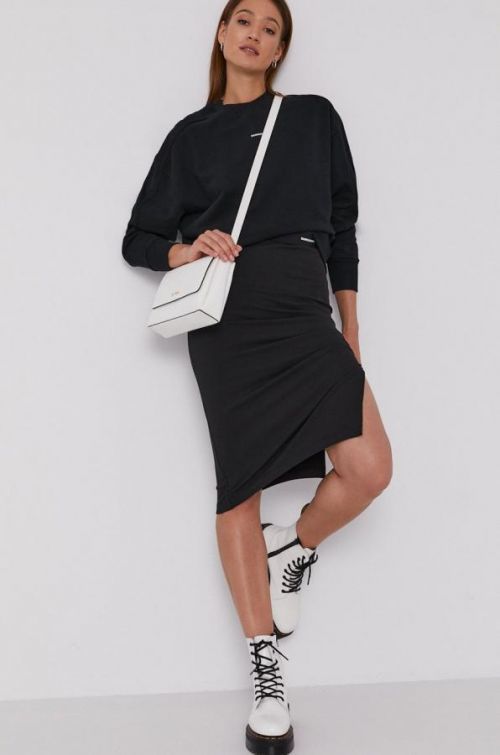 Mikina Calvin Klein Jeans dámska, čierna farba, jednofarebná