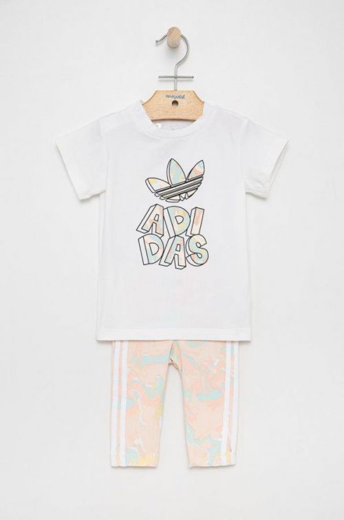 Detská súprava adidas Originals biela farba