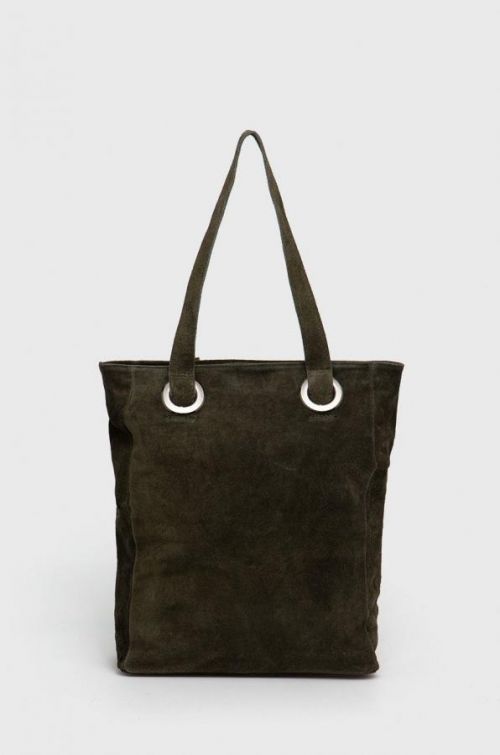 Semišová kabelka Answear Lab zelená farba