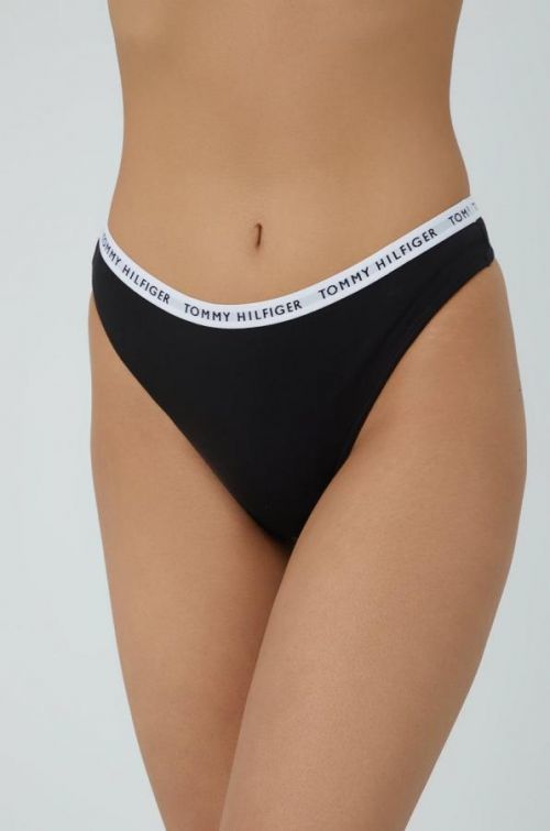 Tangá Tommy Hilfiger (3-pack) čierna farba