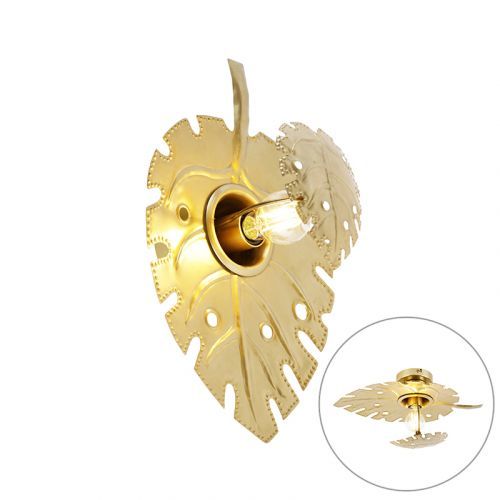Design wandlamp antiek goud - Carballo