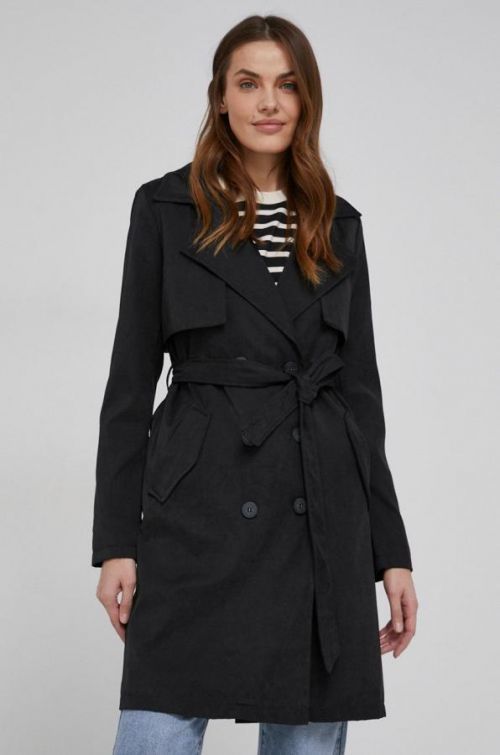 Trenčkot Answear Lab dámsky, čierna farba, prechodný