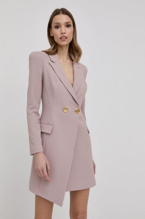 Šaty Elisabetta Franchi ružová farba, mini, priliehavá
