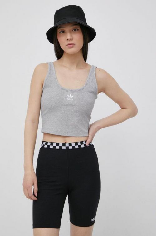 Top adidas Originals dámsky, šedá farba,
