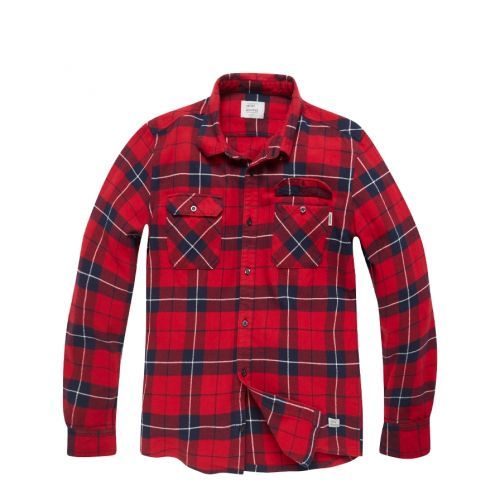 Košeľa Vintage Industries Sem  Flannel - červená, 3XL