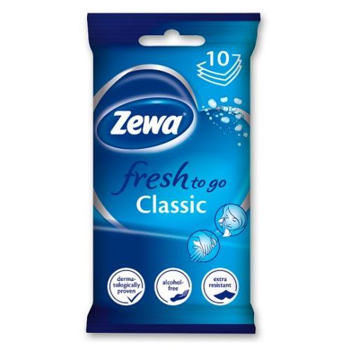 Zewa Fresh To Go Classic vlhčené obrúsky na tvár 10ks