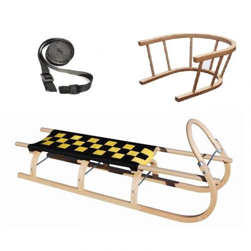 Sane drevené SULOV 67 dĺžka 125 cm + ohrádka + popruh